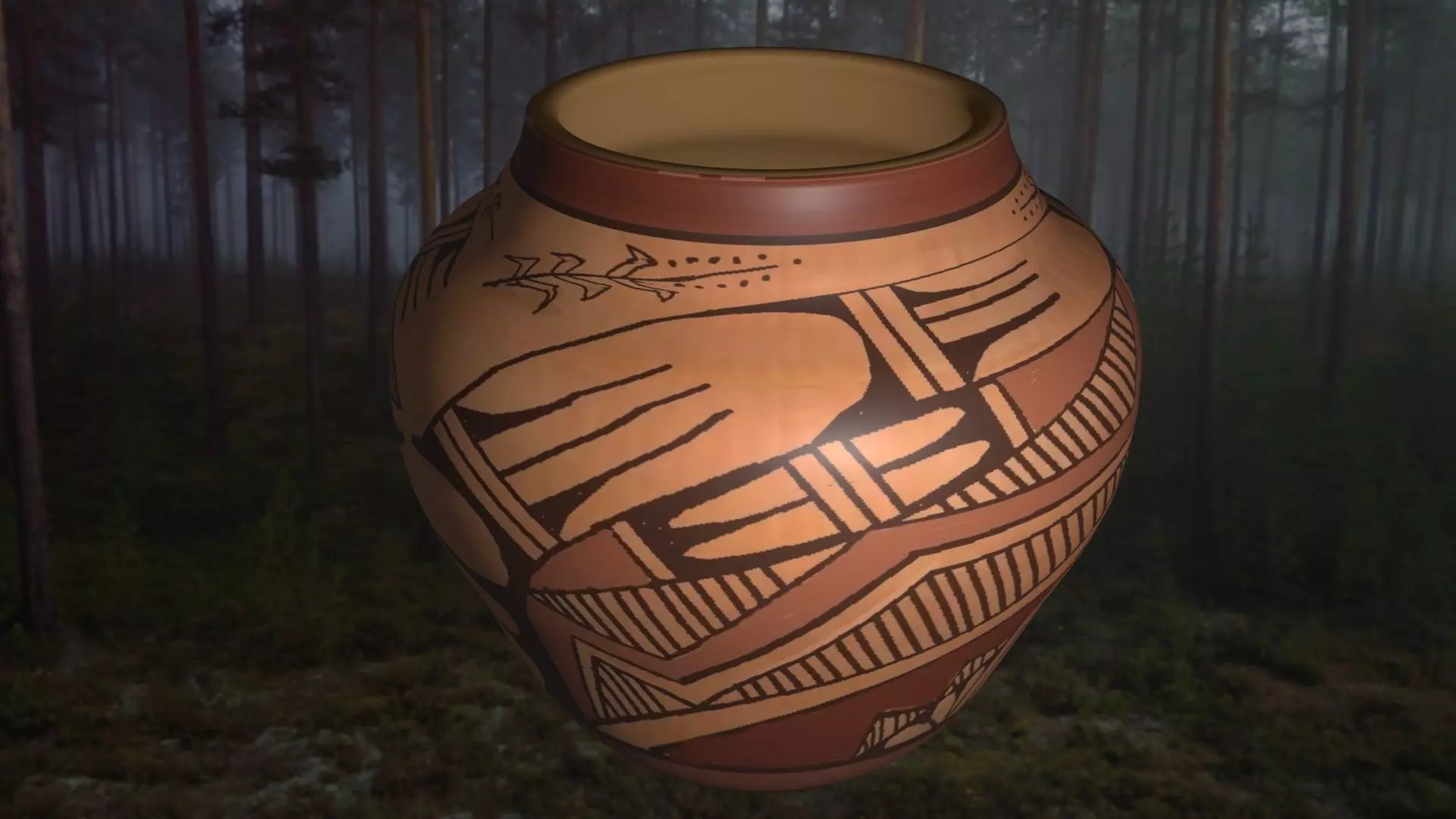 Native American pottery 9 3D model_0