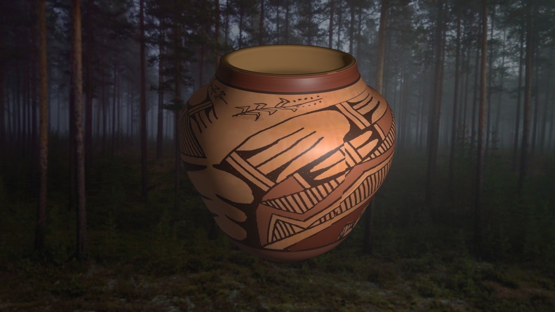 Native American pottery 9 3D model_4