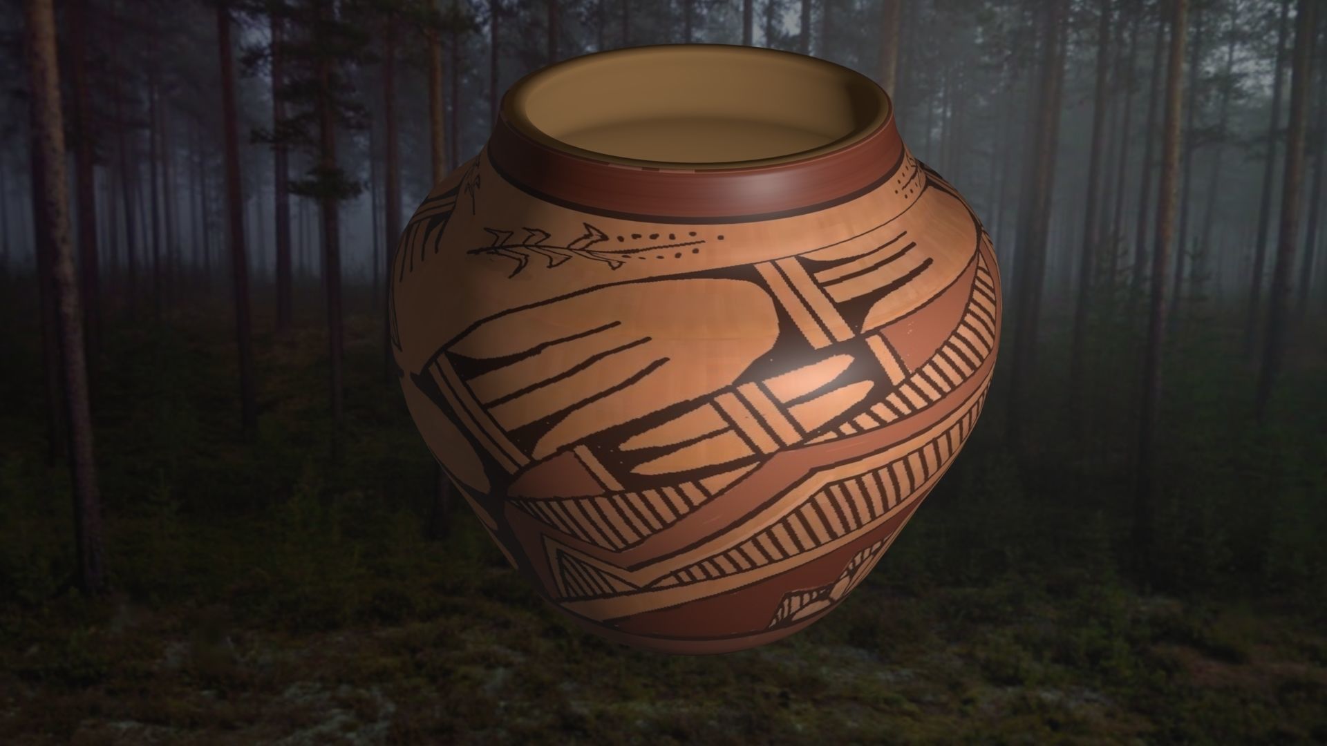 Native American pottery 9 3D model_3