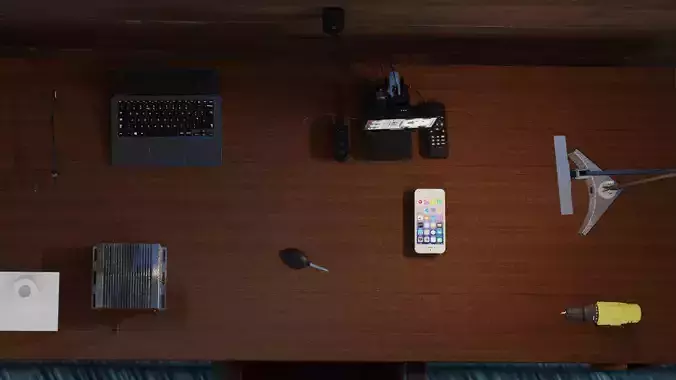 Full Equipment Workstation Room Low-poly 3D model