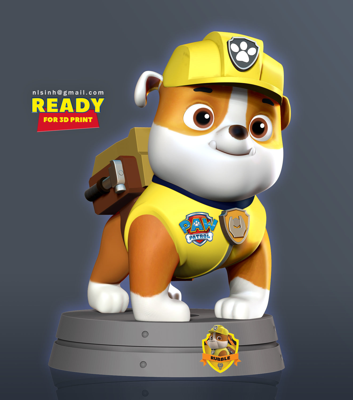 Rubble - PAW Patrol 3D print model_6