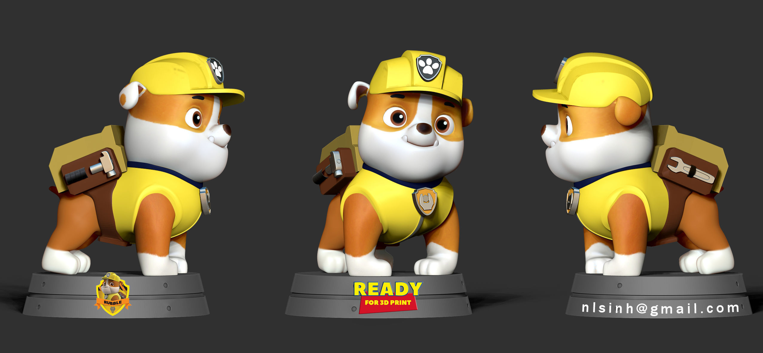 Rubble - PAW Patrol 3D print model_4