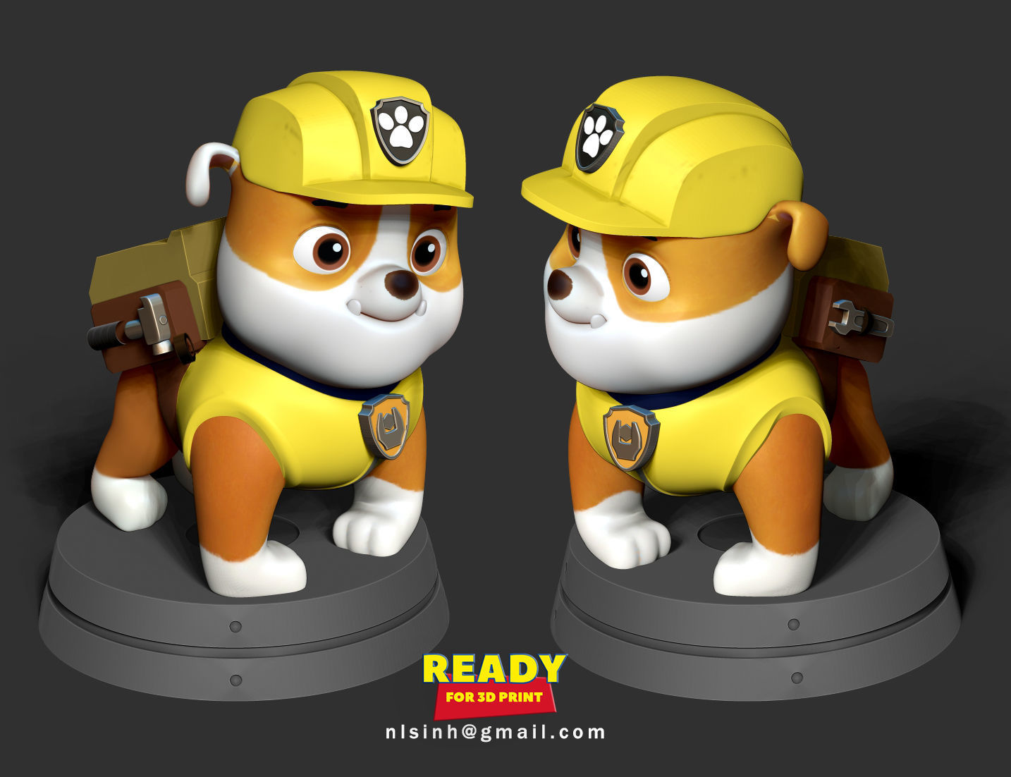 Rubble - PAW Patrol 3D print model_1
