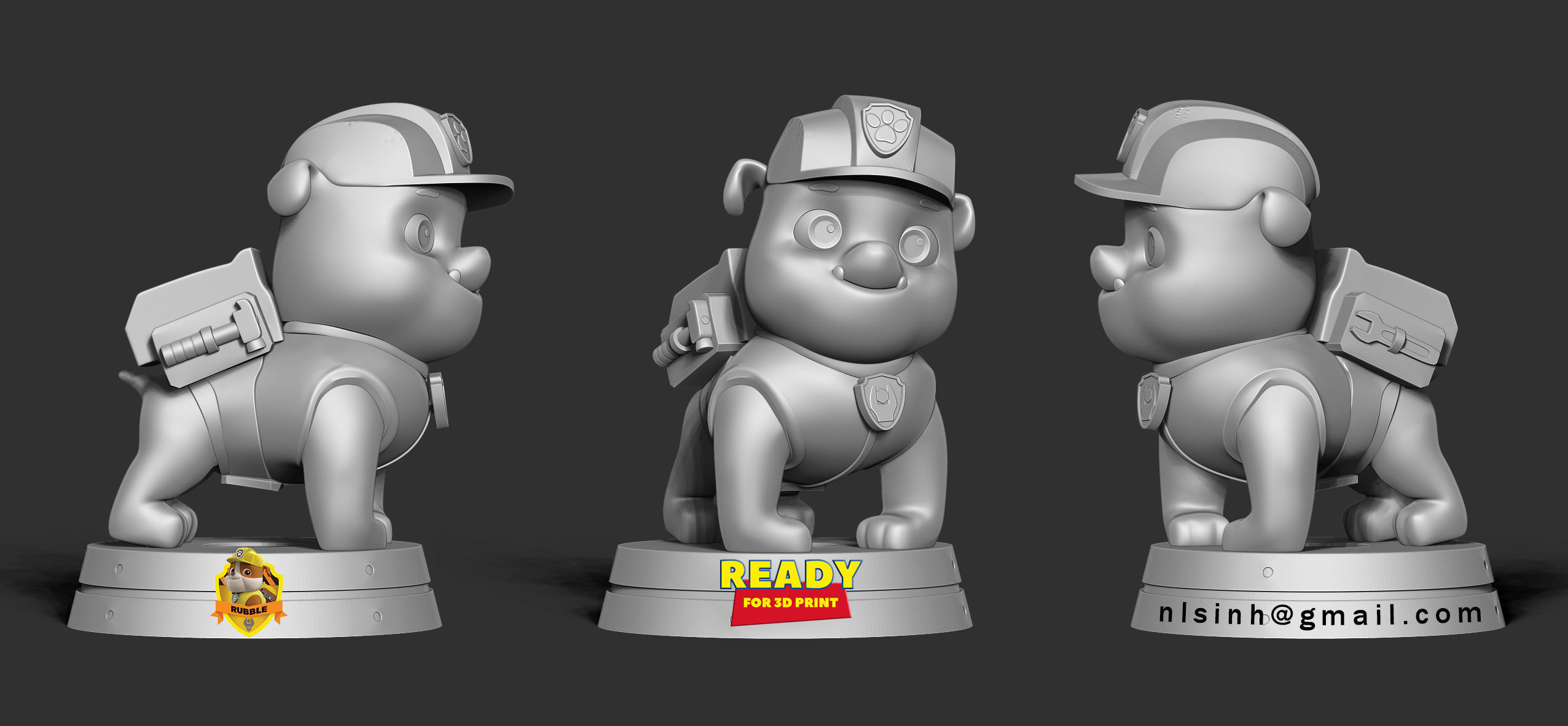 Rubble - PAW Patrol 3D print model_5