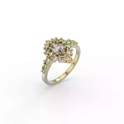 Oval stone engagement ring