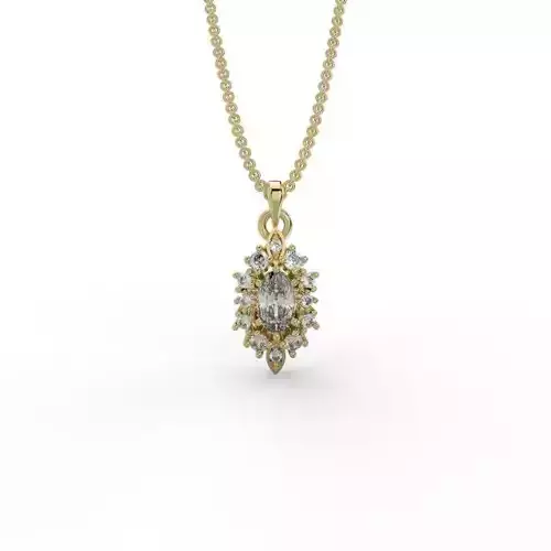 Oval stone engagement pendant