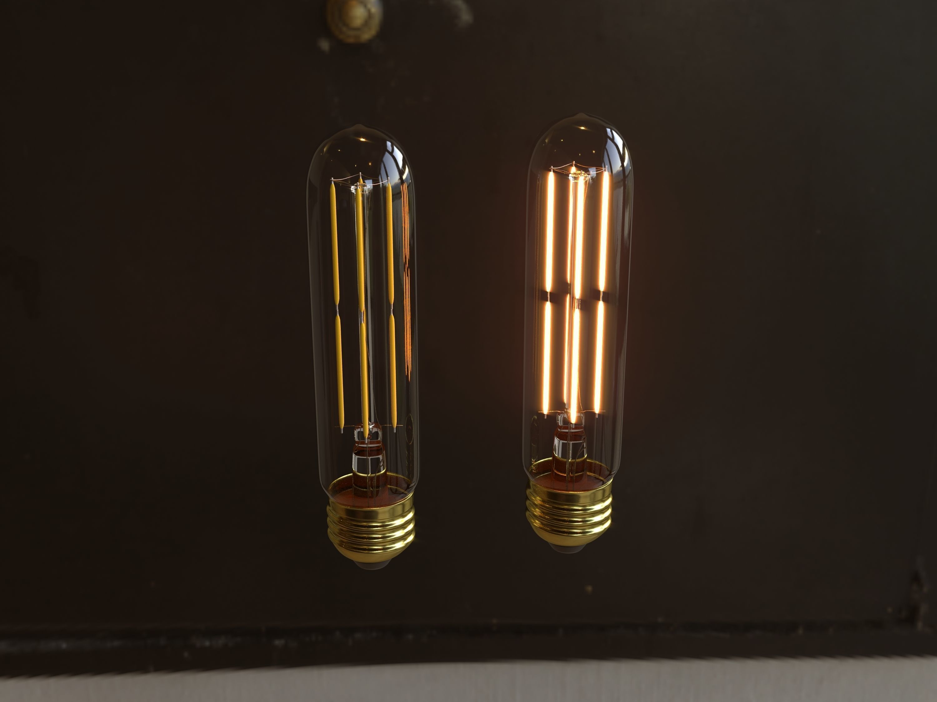 Tubilar light bulb 3D model_4