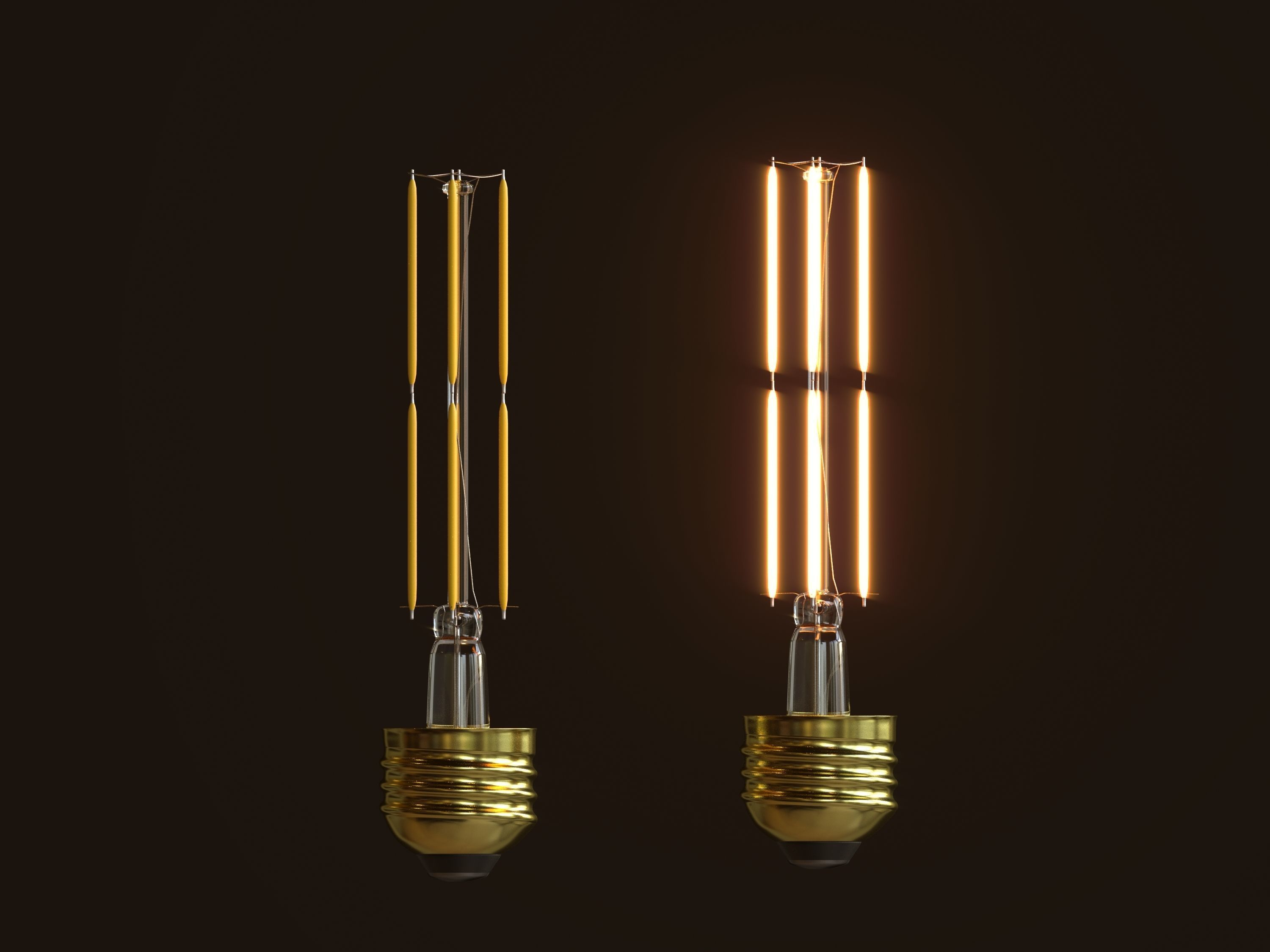 Tubilar light bulb 3D model_2