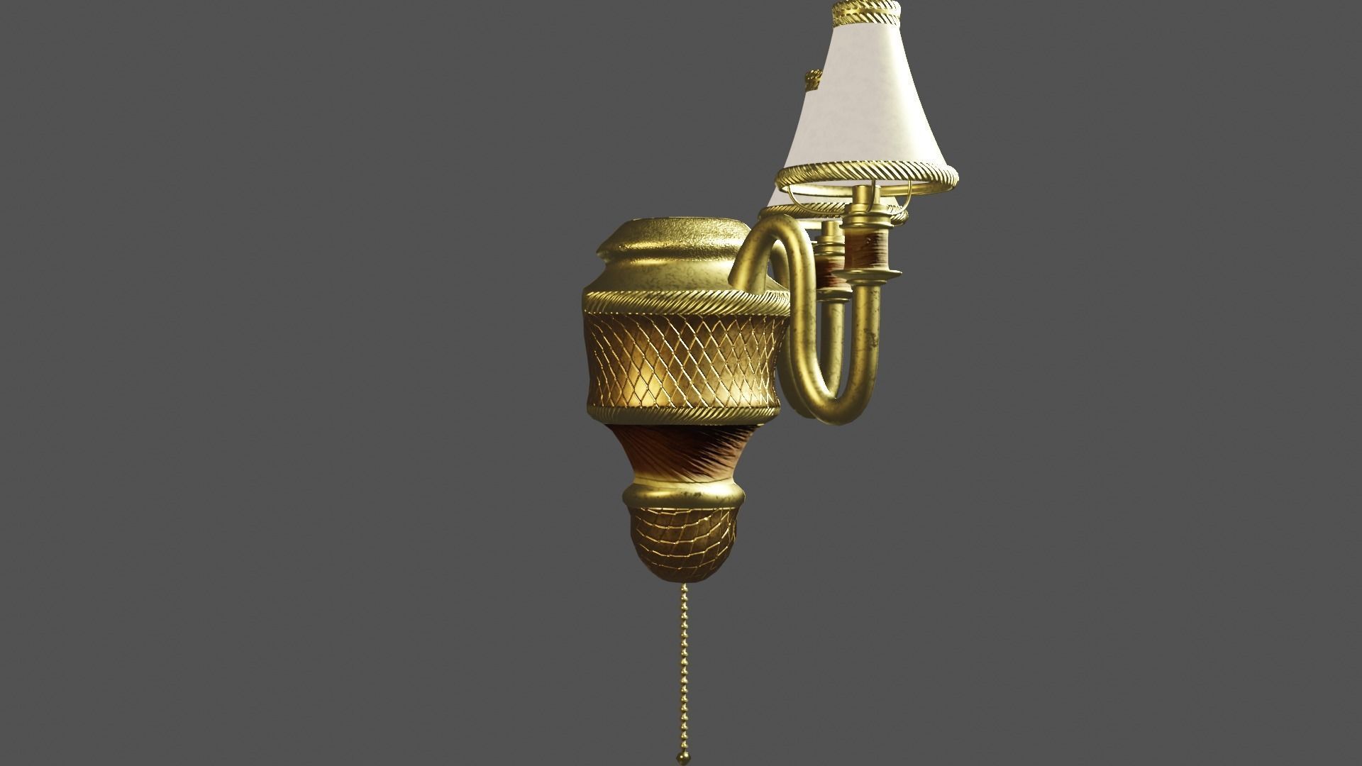 Low-poly Lamp wall with two lights Free low-poly 3D model_3