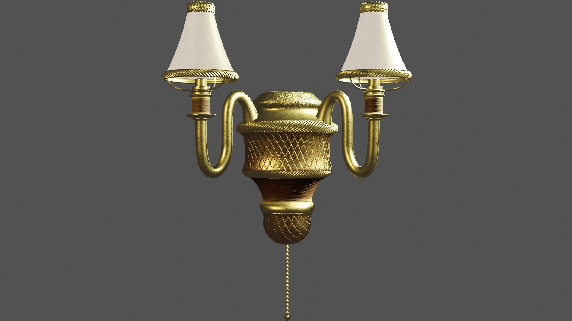 Low-poly Lamp wall with two lights Free low-poly 3D model_1