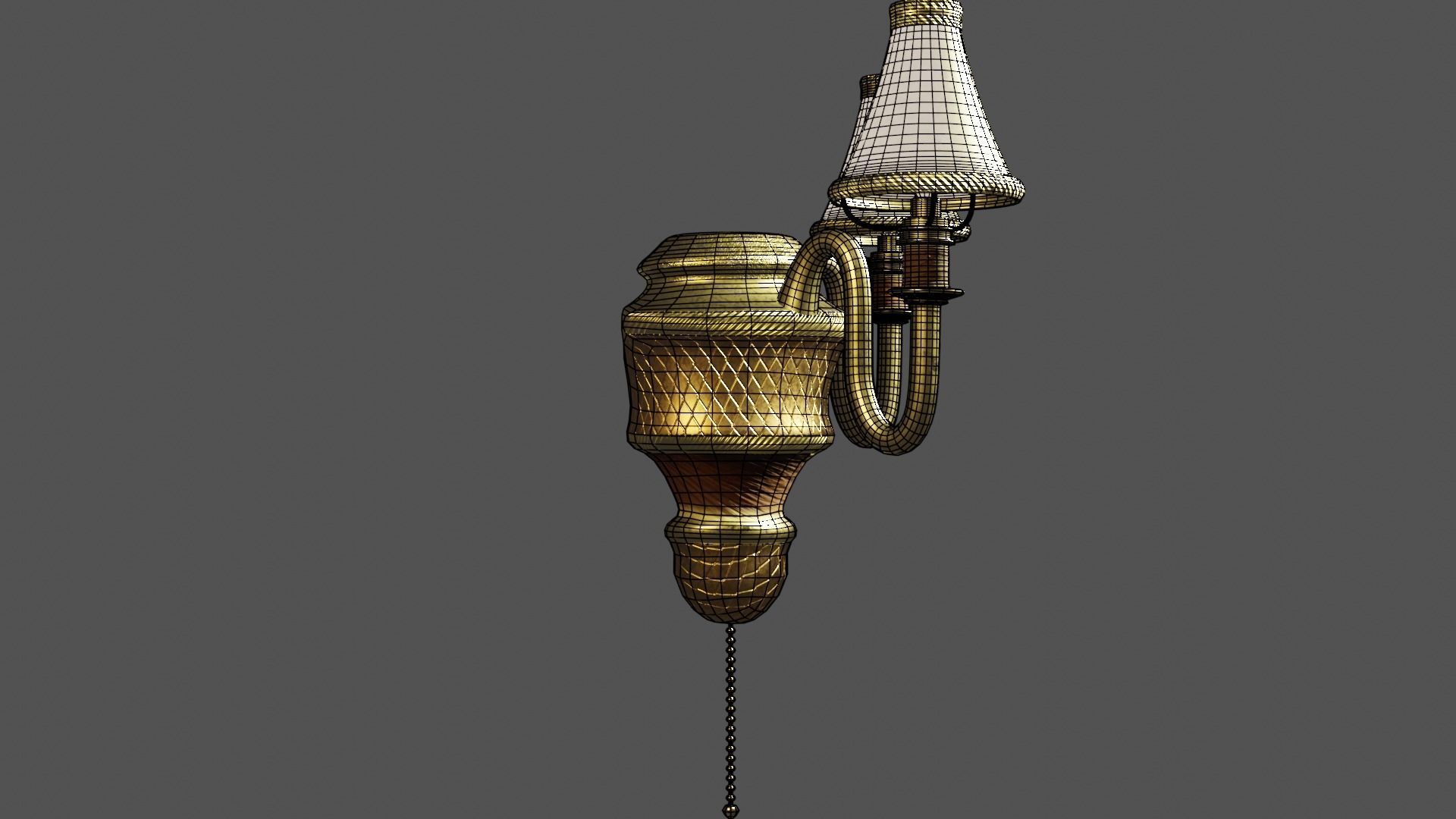 Low-poly Lamp wall with two lights Free low-poly 3D model_4