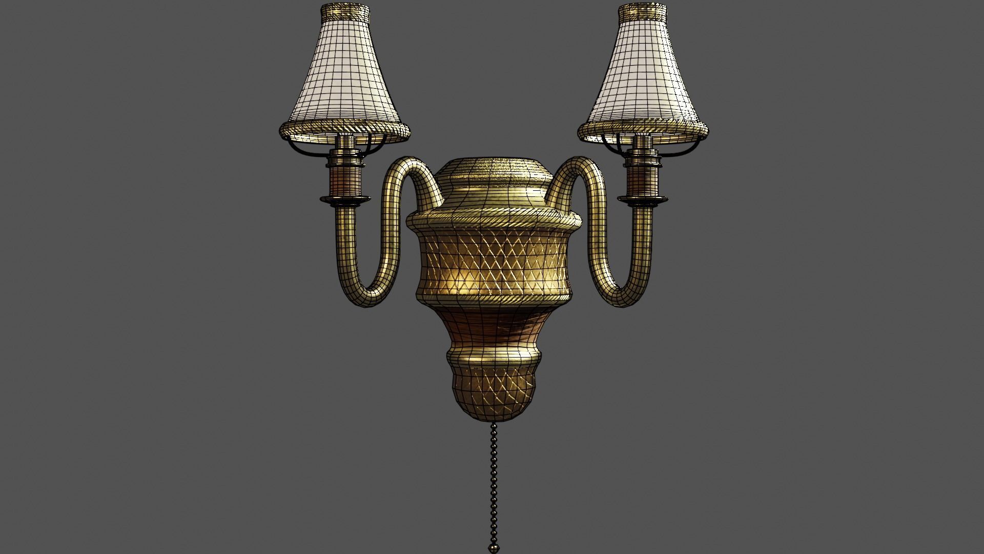 Low-poly Lamp wall with two lights Free low-poly 3D model_2