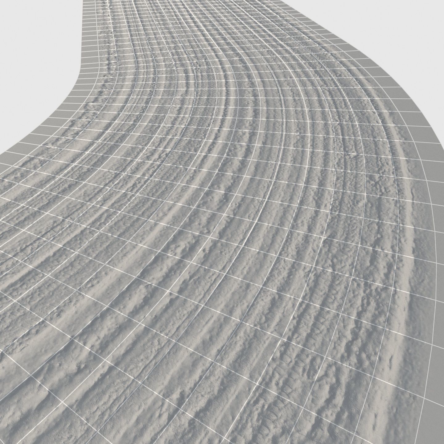 Winter single lane road 03 - 16 meters 3D model_10