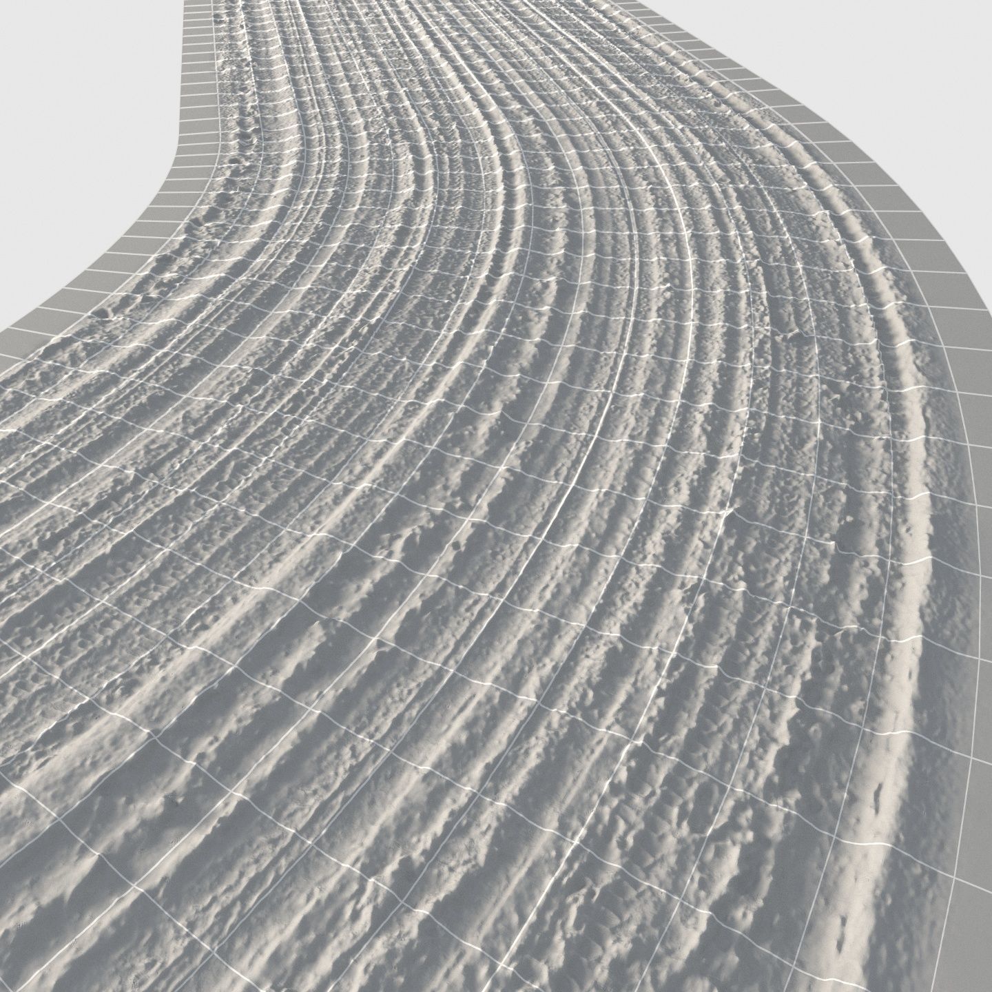 Winter single lane road 03 - 16 meters 3D model_9