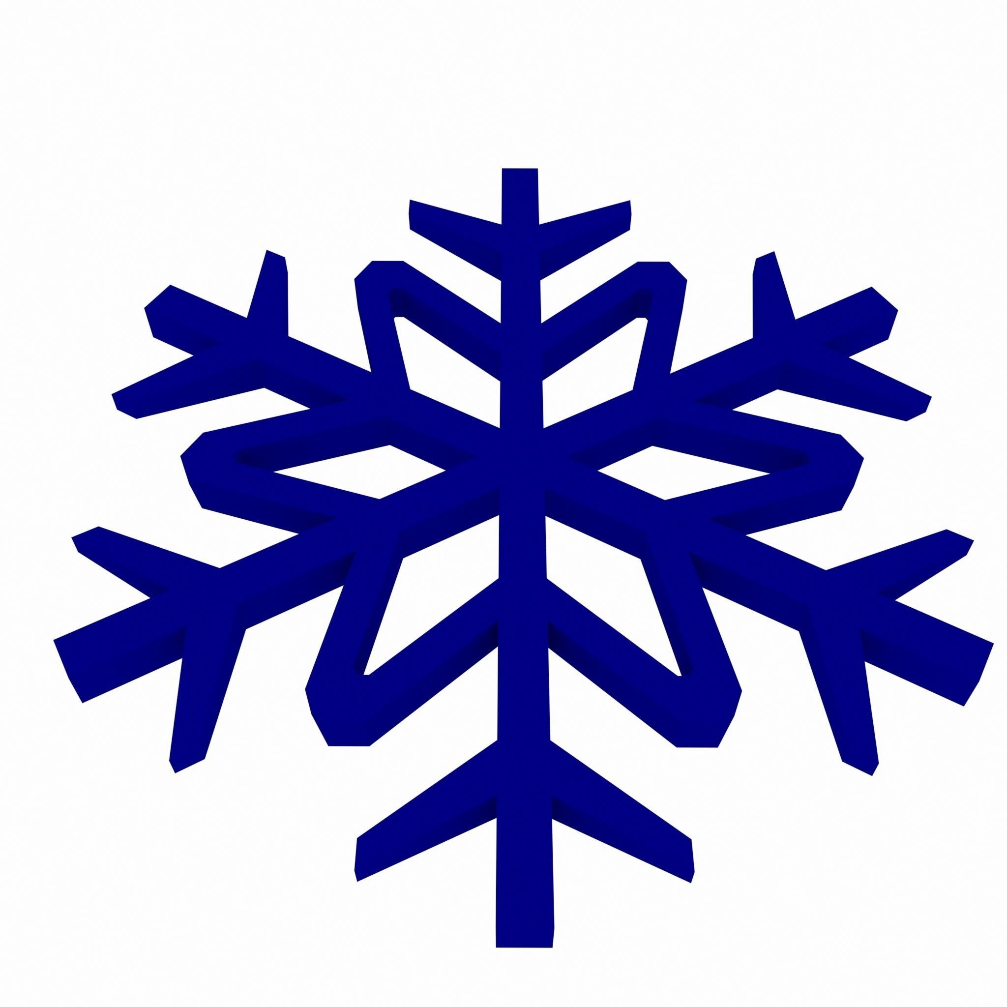 Snowflake v1 Blue Low-poly 3D model_2