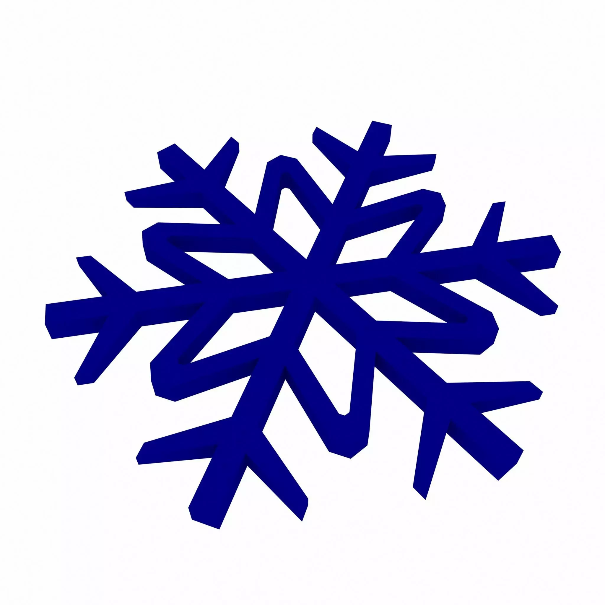Snowflake v1 Blue Low-poly 3D model_0