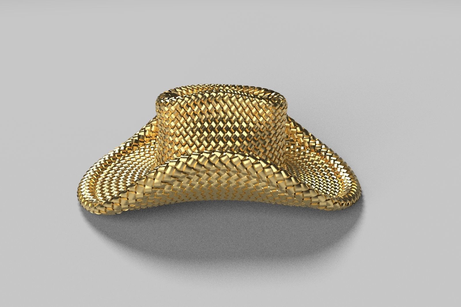  Cowboy Hat Brooch  3D print model_3