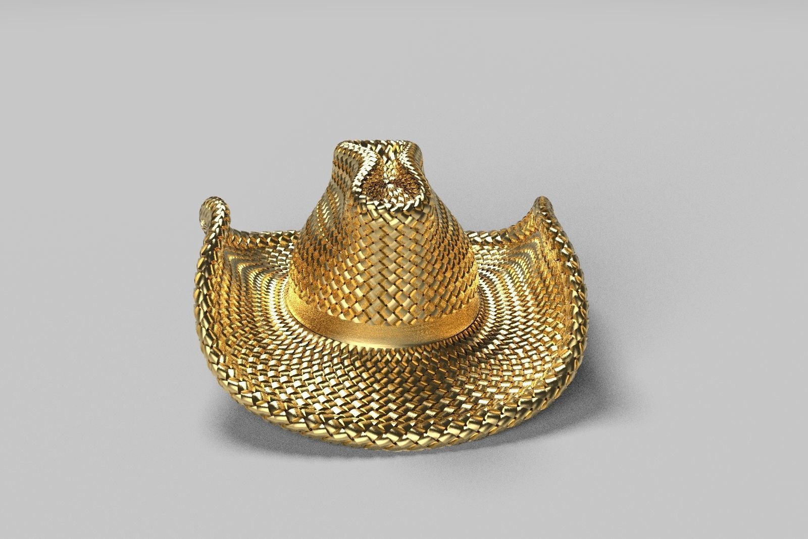  Cowboy Hat Brooch  3D print model_2