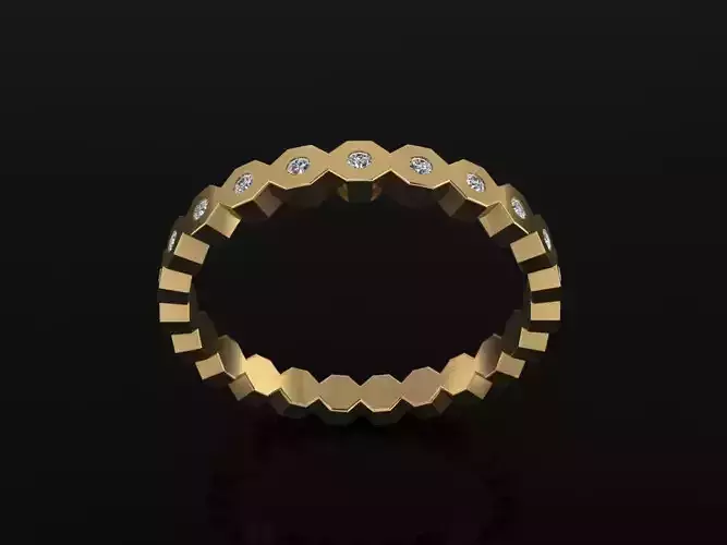 Hexagon Diamond Band Ring Mix Size 4 5 6 7 8 9 10