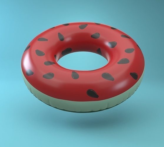 Inflatable Pool Ring Watermelon 3D Model 3D model