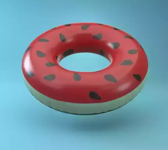 Inflatable Pool Ring Watermelon 3D Model