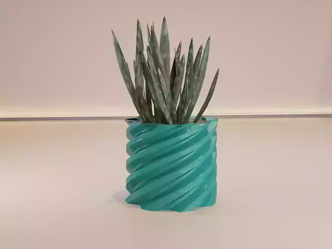 Twist pot flower plant 2 3D print model