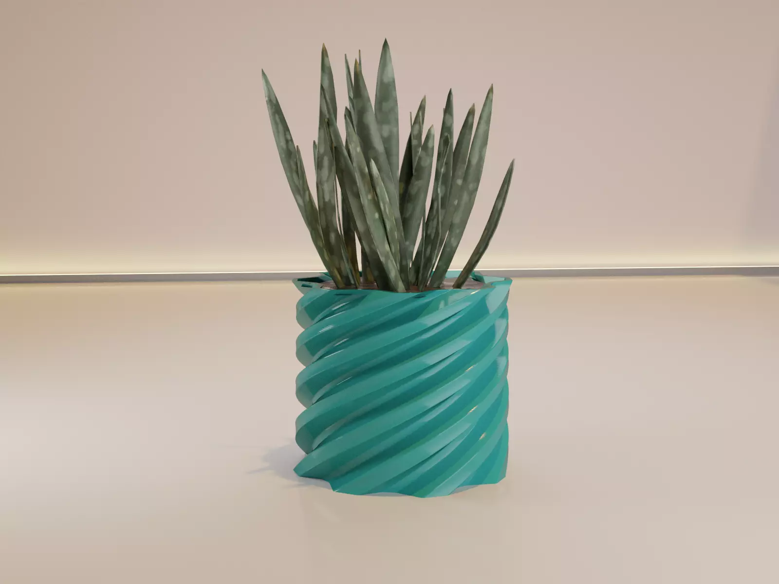 Twist pot flower plant 2 3D print model_0