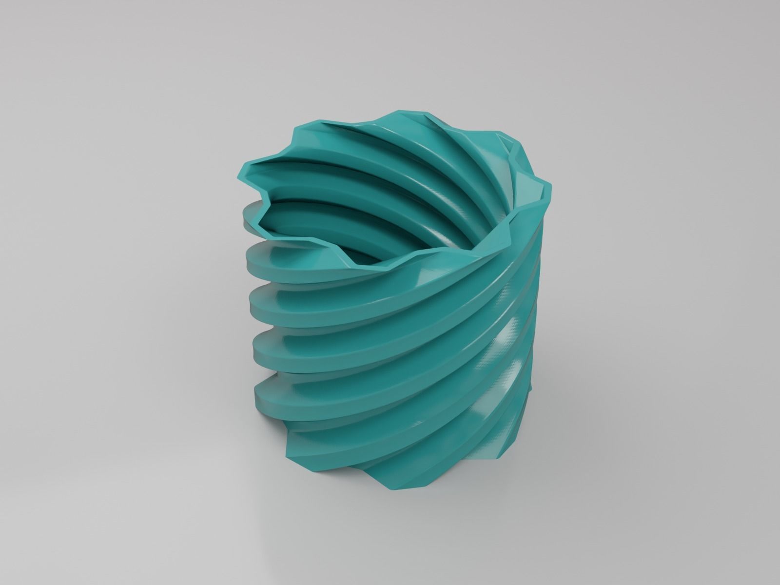 Twist pot flower plant 2 3D print model_9