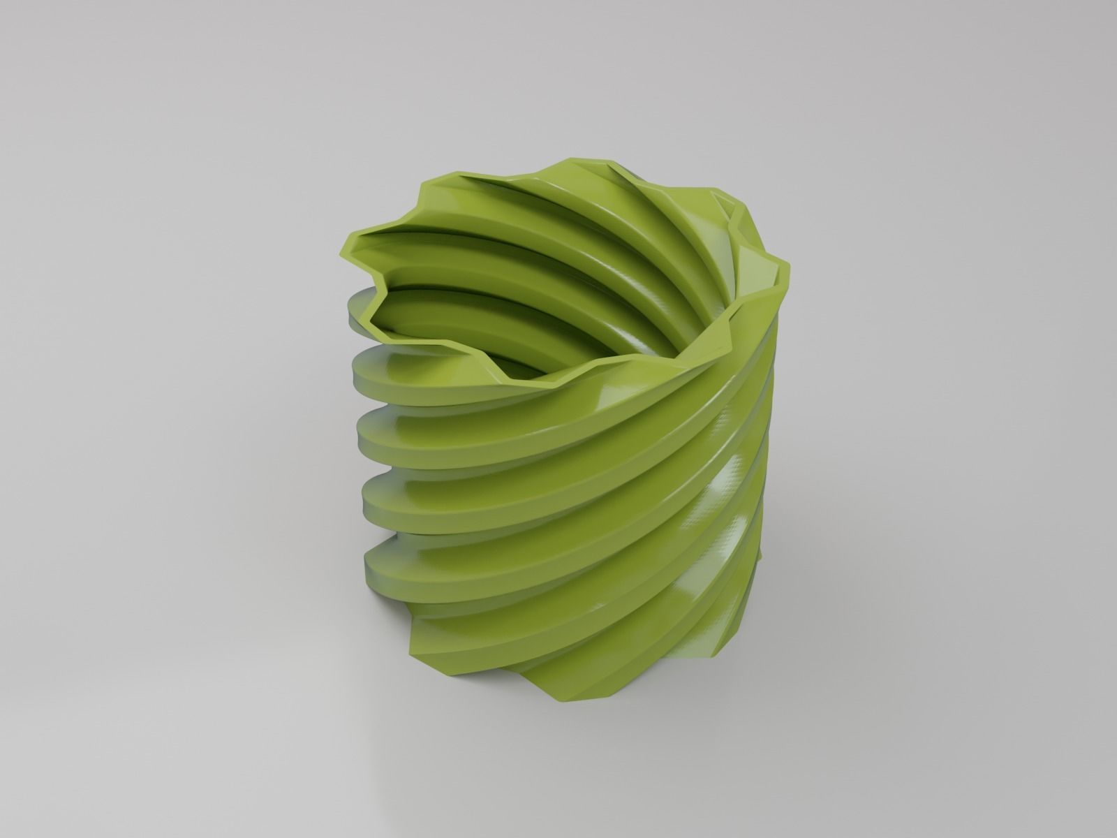 Twist pot flower plant 2 3D print model_12