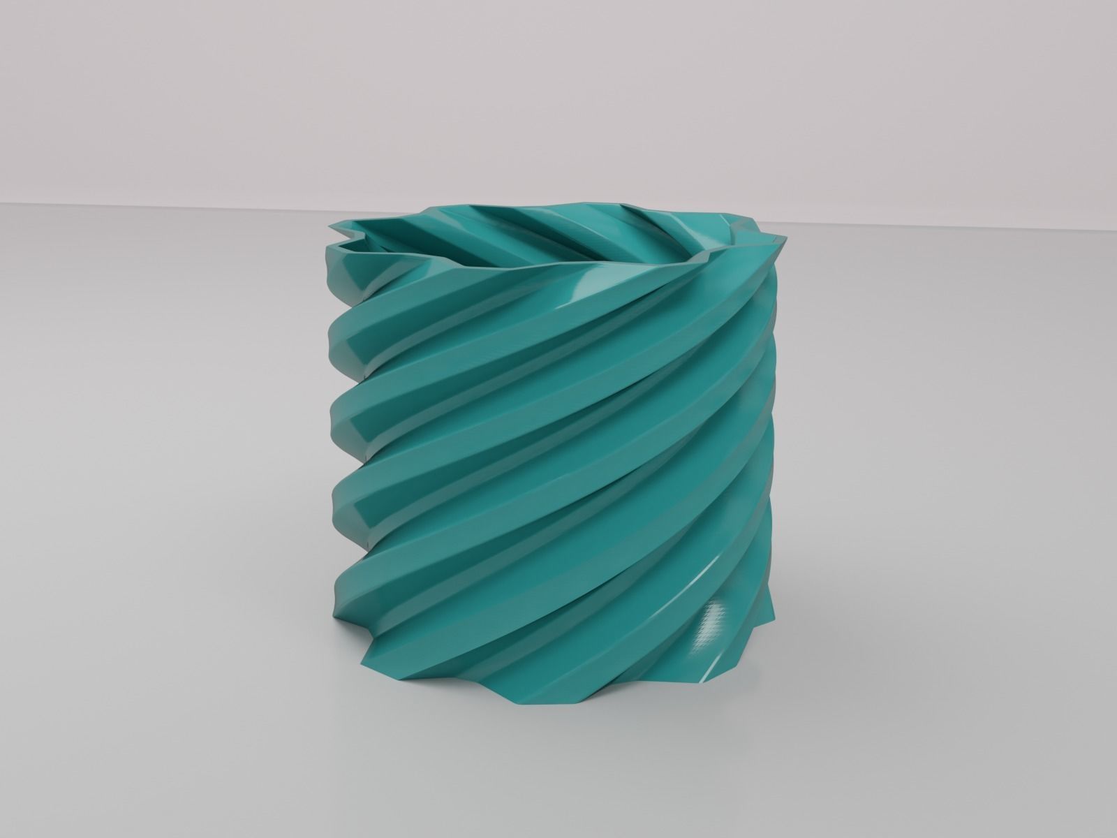 Twist pot flower plant 2 3D print model_6