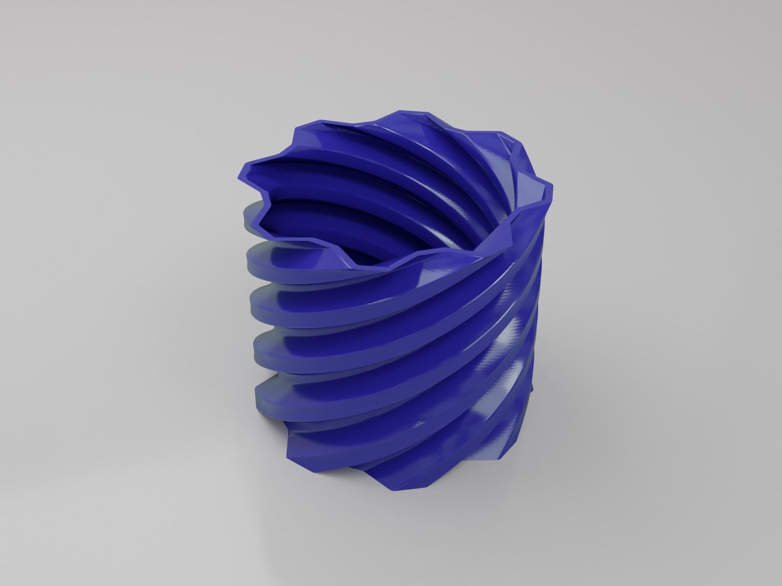 Twist pot flower plant 2 3D print model_14