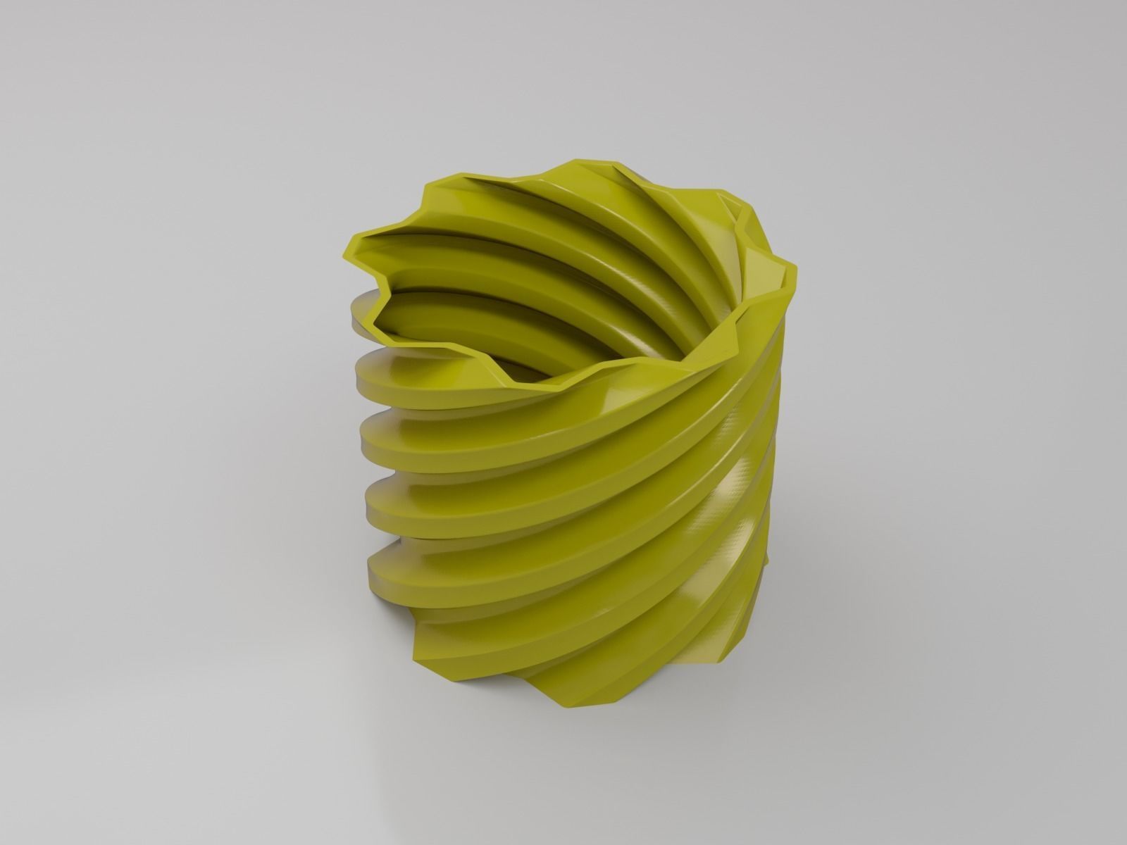Twist pot flower plant 2 3D print model_11