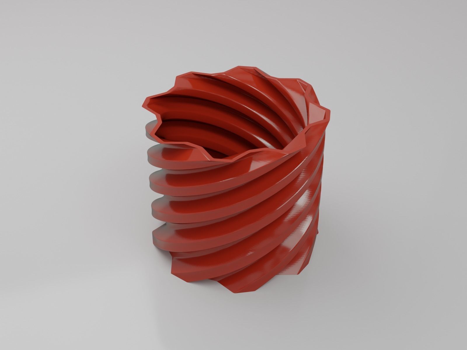 Twist pot flower plant 2 3D print model_13