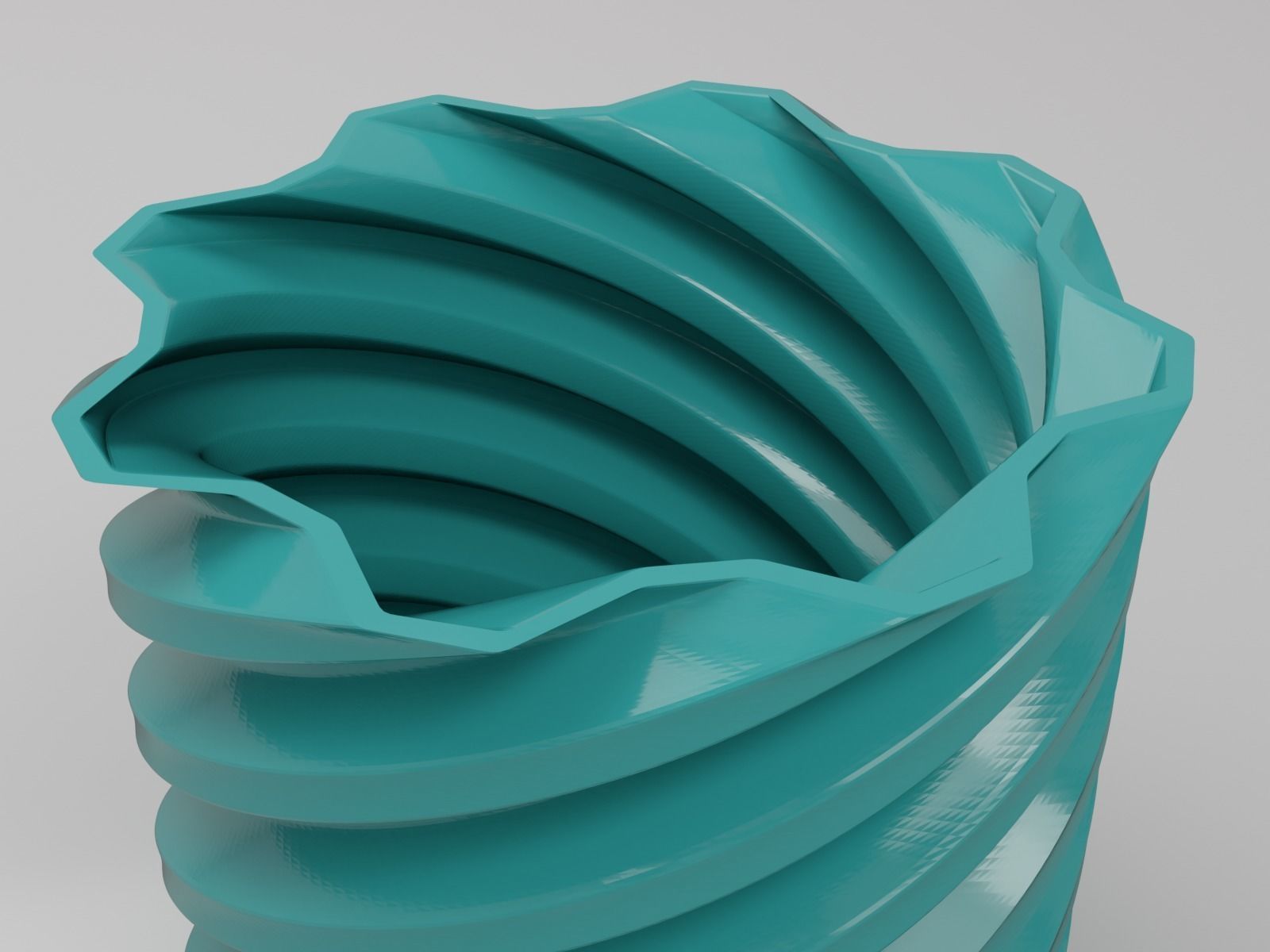 Twist pot flower plant 2 3D print model_5