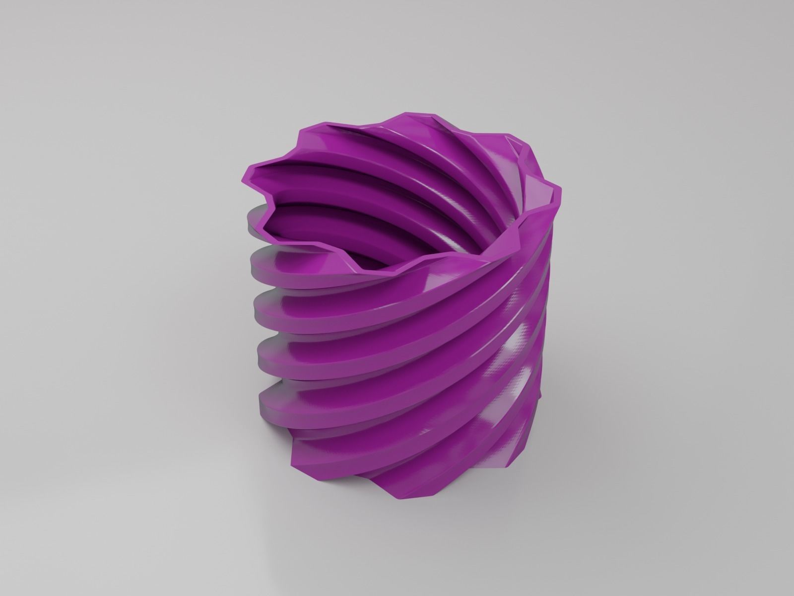 Twist pot flower plant 2 3D print model_10