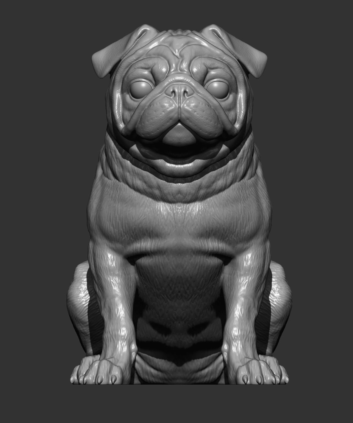 Pug for 3D printing 3D print model_4