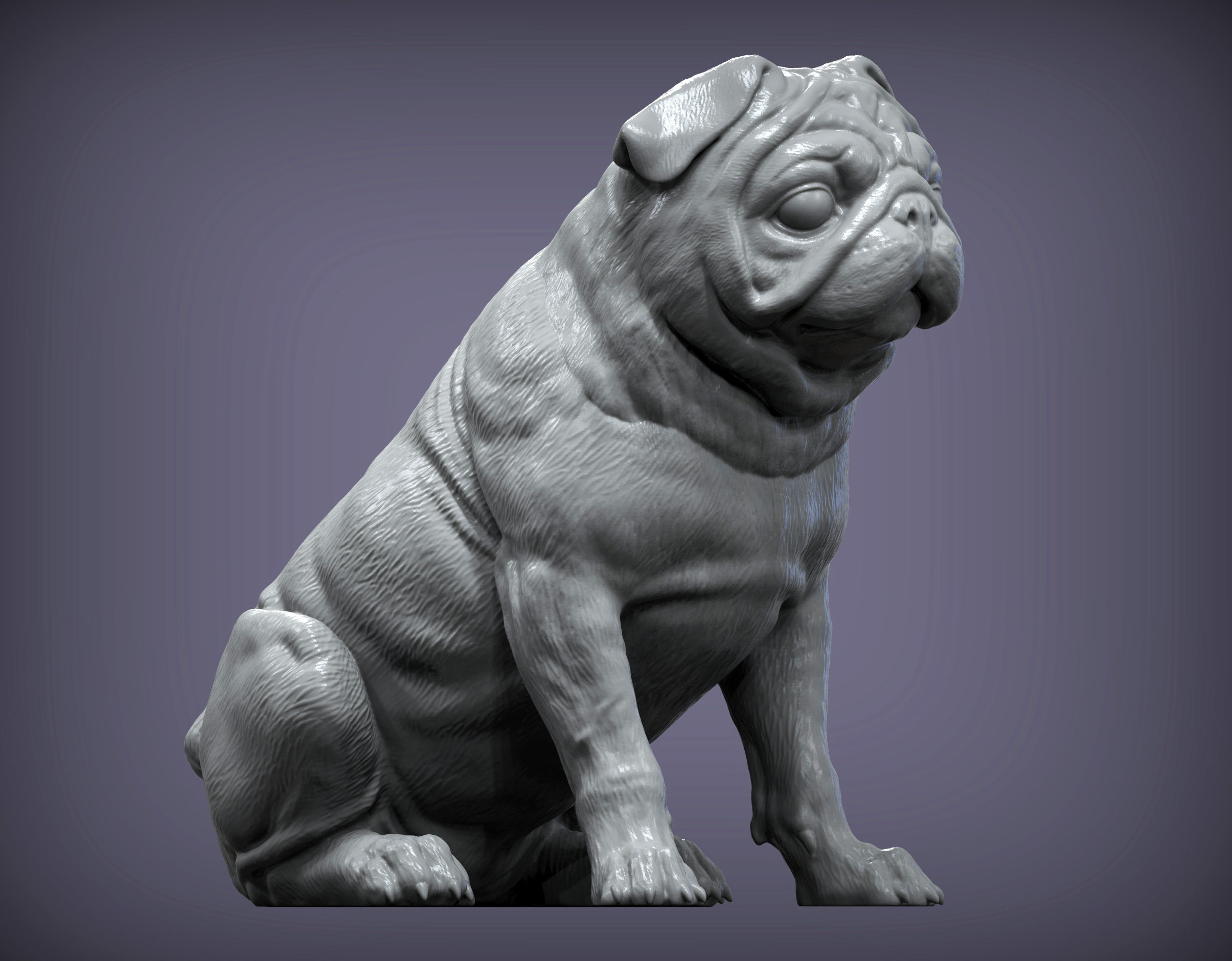 Pug for 3D printing 3D print model_1