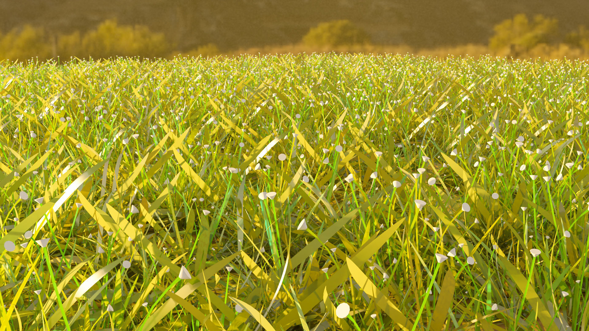 Grass two grasses 3D model_1