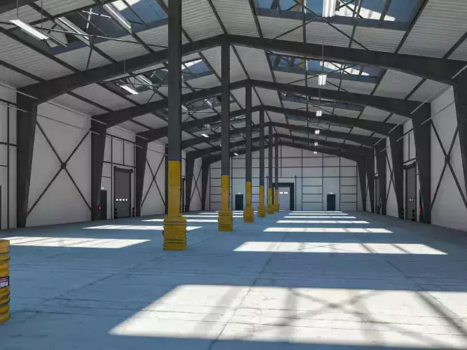 Warehouse 8 interior and exterior 3D model