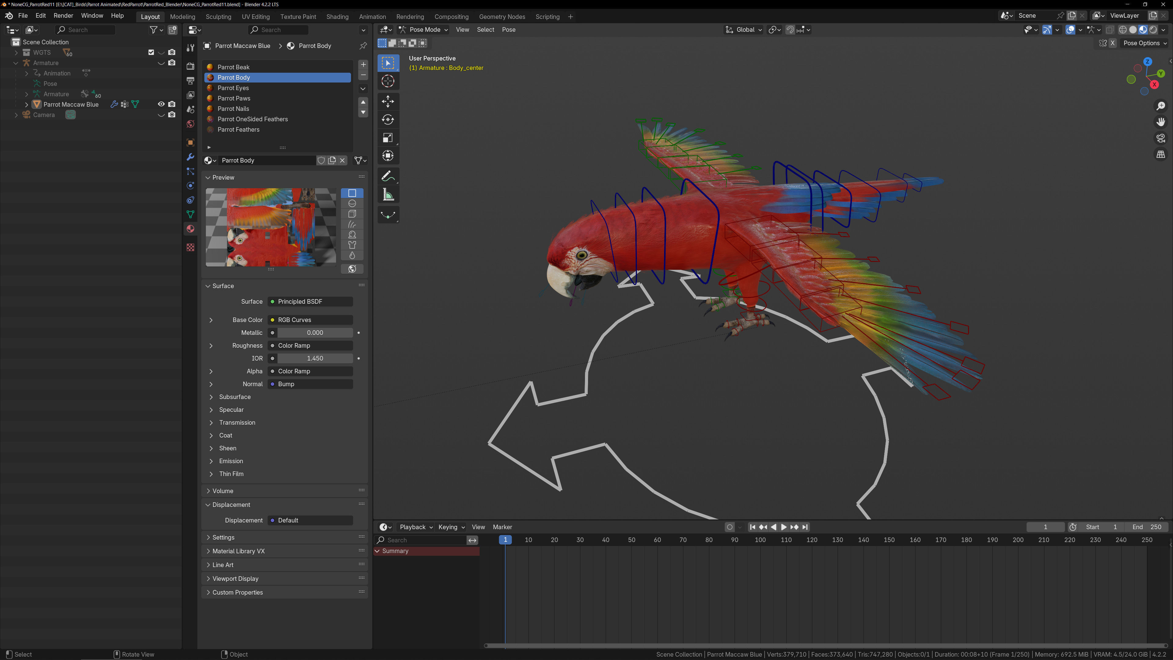Animated Parrots Pack 3D model_23