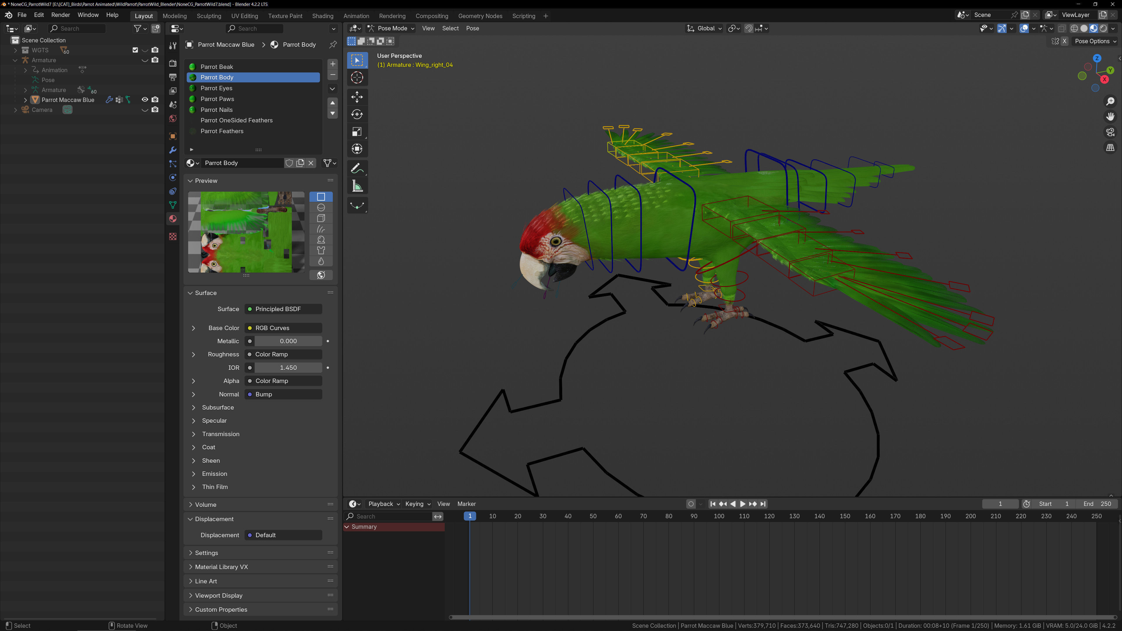 Animated Parrots Pack 3D model_16