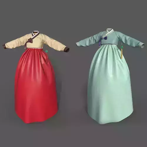 Traditional Hanbok Low-poly 3D model