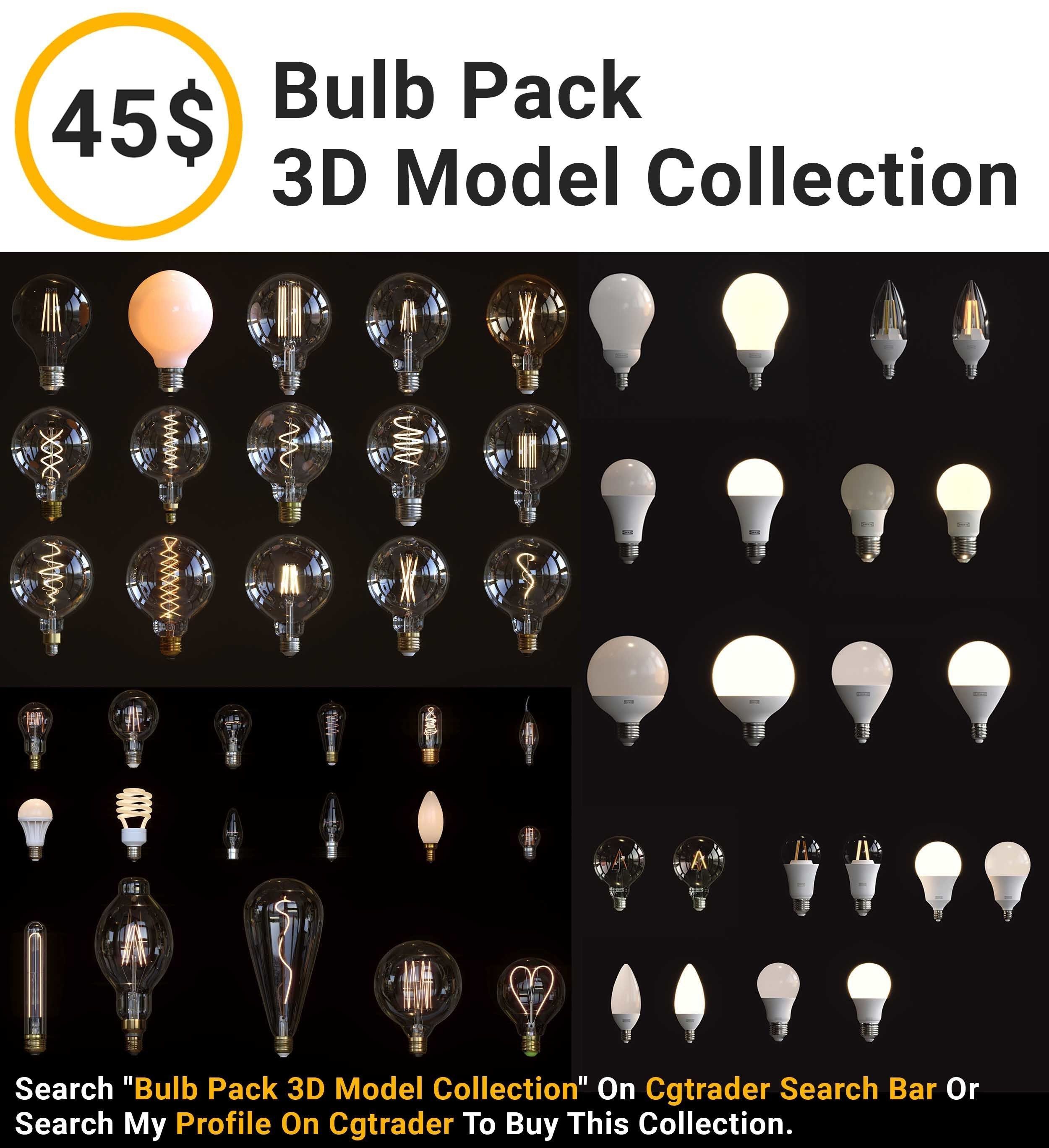 Dimmable T6 LED Bulbs 3D model_5