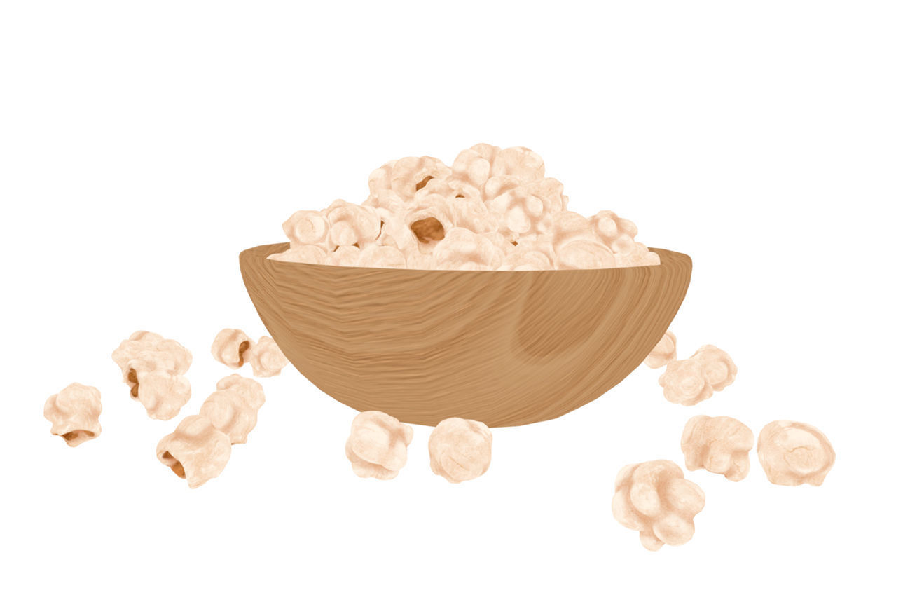 Bowl with Popcorn - Low Poly Low-poly 3D model_6