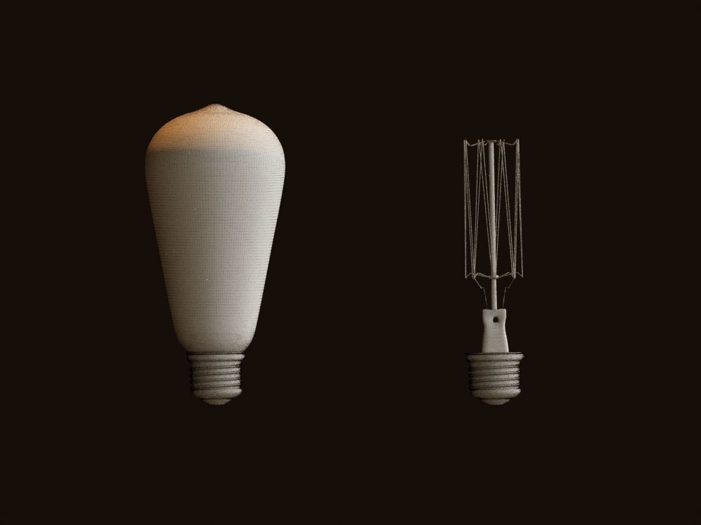 Vintage Incandescent Edison Light Bulb 3D model_10