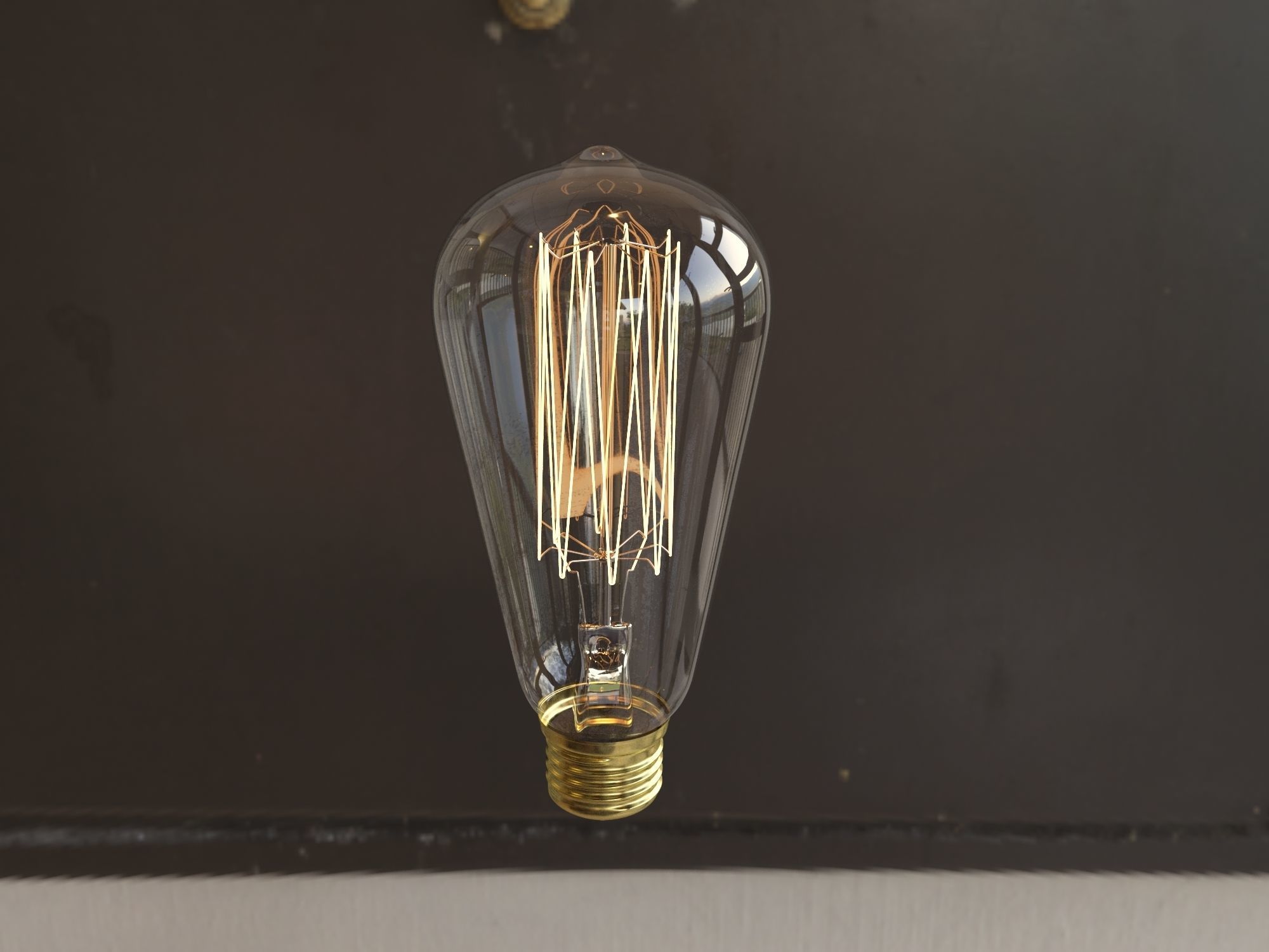 Vintage Incandescent Edison Light Bulb 3D model_1