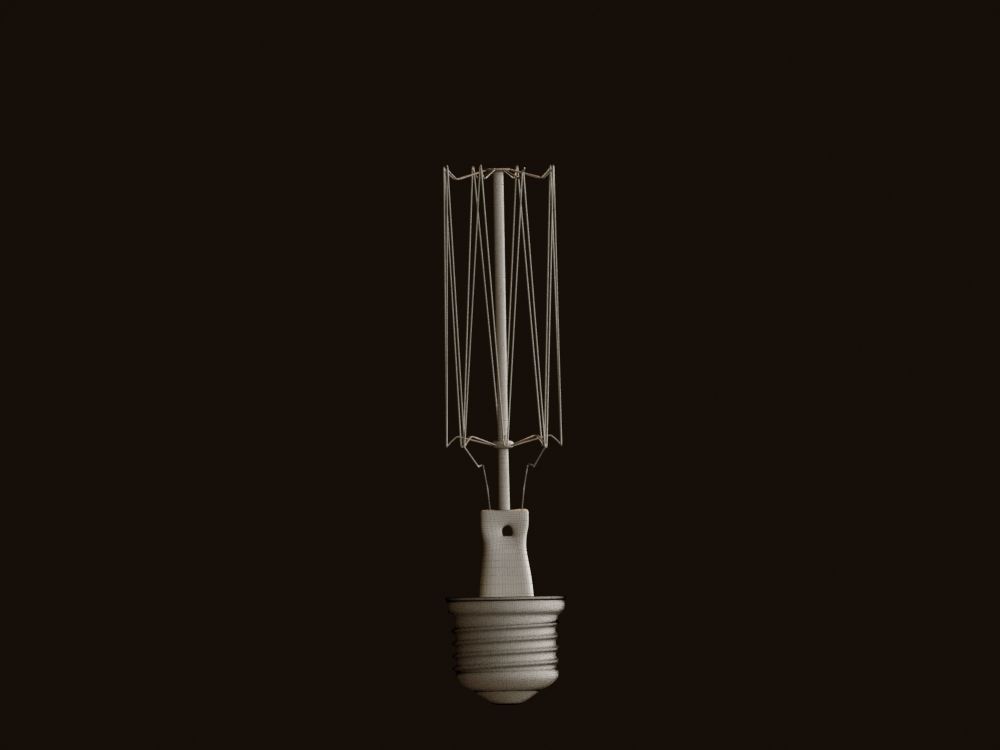 Vintage Incandescent Edison Light Bulb 3D model_9