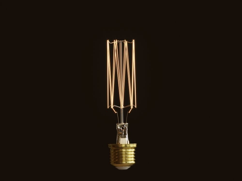 Vintage Incandescent Edison Light Bulb 3D model_8