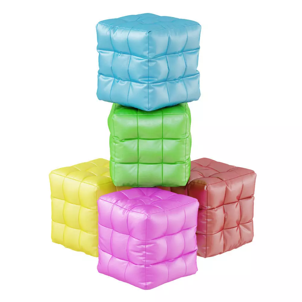 Papa Poufs Brown Collection 3D model_0