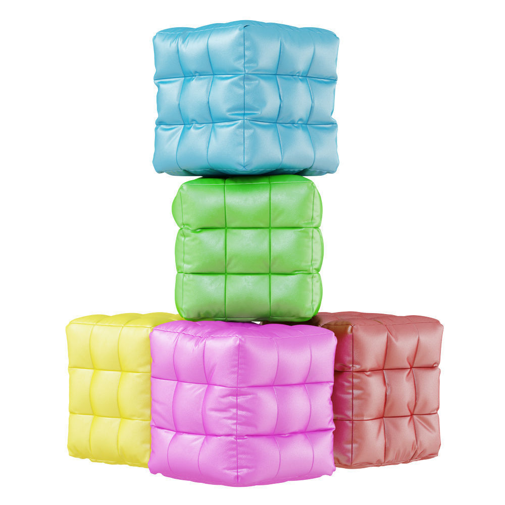 Papa Poufs Brown Collection 3D model_1